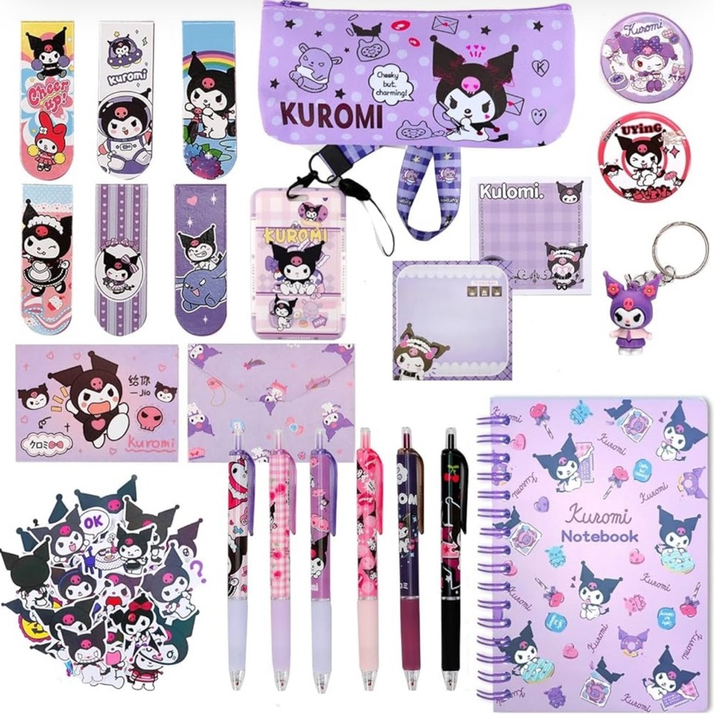 Kuromi 23 Piece Kids Stationery Set Kuromi - Purple and Pink
